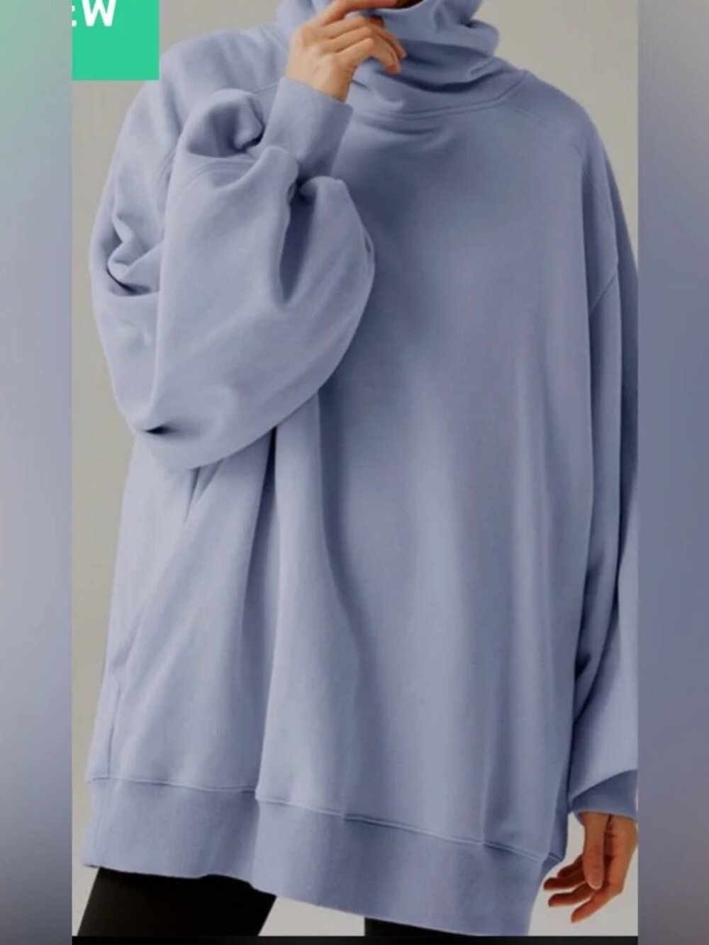 Womens Lit Lavender Whisper (Item- 5) Oversized Turtleneck Sweatshirt Top XL